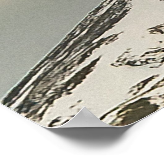 Panoramisch besneeuwd Andes bergen landschap, Ushu Poster (Hoek)