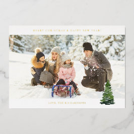 Panoramisch Chic H Foto - kerstboom Folie Uitnodiging