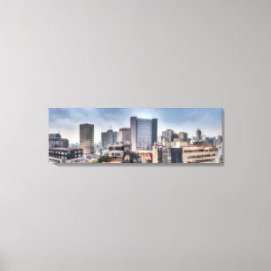 Panoramisch Cityscape van Mexico City Canvas Afdruk