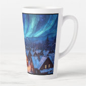 Panoramisch Glas-in-Lood Winterdorp Latte Mok (Rechts)
