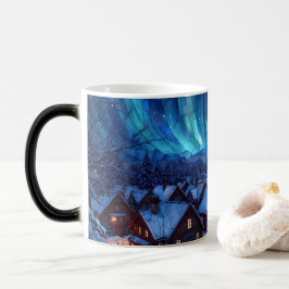 Panoramisch Glas-in-Lood Winterdorp Magische Mok