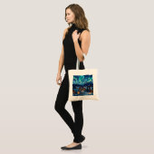 Panoramisch Glas-in-Lood Winterdorp Tote Bag (Voorkant (model))
