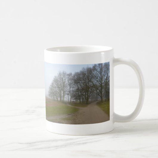 Panoramisch Heathland Hikingtrail in Fog Mok (Rechts)