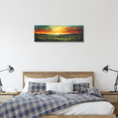 Panoramisch impressionistisch schilderij van zonso canvas afdruk (Insitu (Slaapkamer))