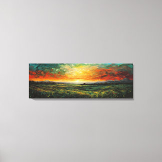 Panoramisch impressionistisch schilderij van zonso canvas afdruk