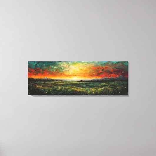 Panoramisch impressionistisch schilderij van zonso canvas afdruk (Voorkant)