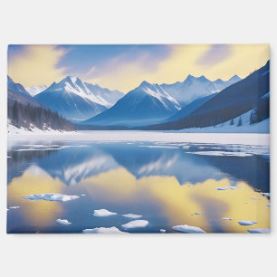 Panoramisch Landschap Bergen Lake Natuur rustig Magneet