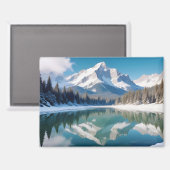 Panoramisch Landschap Bergen Lake Natuur rustig Magneet (Voorkant / Achterkant)