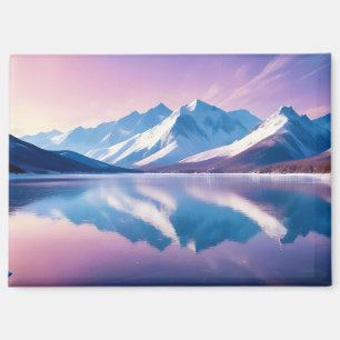 Panoramisch Landschap Bergen Lake Natuur rustig Magneet