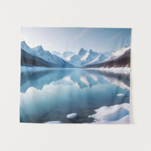 Panoramisch Landschap Bergen Lake Natuur rustig Wandkleed
