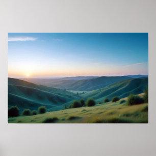Panoramisch Landschap Bergen Valley Natuur Bos Poster