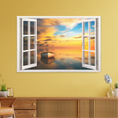 Panoramisch landschap door de verlichting van het canvas afdruk (Insitu (Woonkamer))