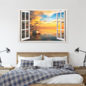 Panoramisch landschap door de verlichting van het canvas afdruk (Insitu (Slaapkamer))