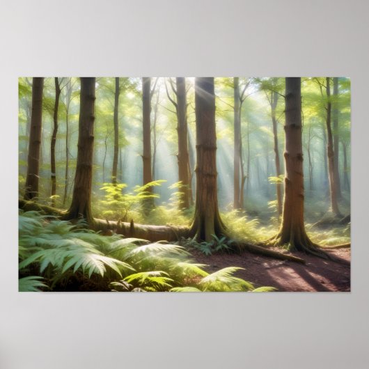 Panoramisch Landschap Forest Pathway Natuur rustig Poster (Voorkant)