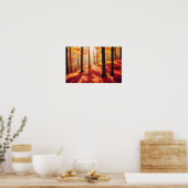 Panoramisch landschap Herfstbos Natuur rustig Poster (Keuken)