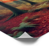 Panoramisch landschap Herfstbos Natuur rustig Poster (Hoek)