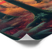 Panoramisch landschap Herfstbos Natuur rustig Poster (Hoek)