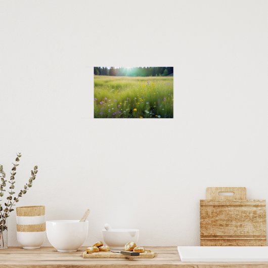 Panoramisch Landschap Meadow Natuur Rustig landsch Poster (Keuken)