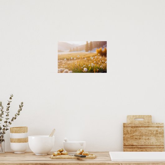 Panoramisch Landschap Meadow Natuur Rustig landsch Poster (Keuken)