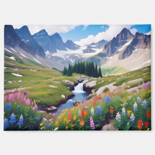 Panoramisch landschap Meadow Valley Natuur rustig Magneet
