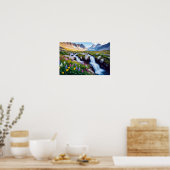 Panoramisch landschap Meadow Valley Natuur rustig Poster (Keuken)