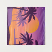 Panoramisch landschap: zonsondergang met palmen. wandkleed (Voorkant (horizontaal))