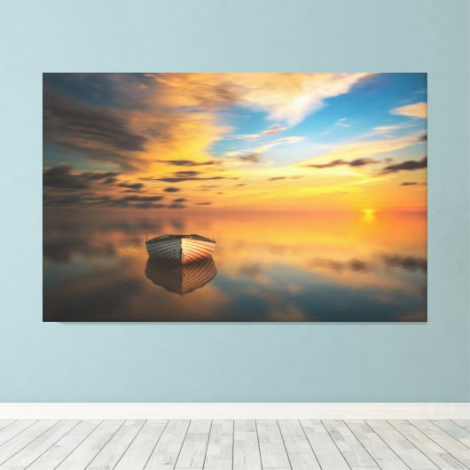 Panoramisch — Landschapsschilderdruk Canvas Afdruk (Insitu (Houten vloer))