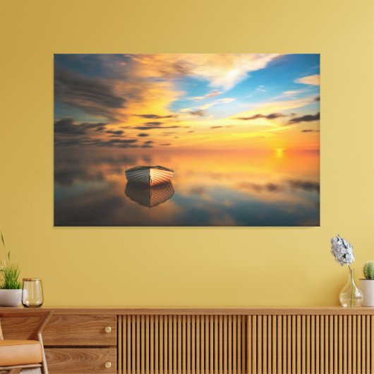 Panoramisch — Landschapsschilderdruk Canvas Afdruk (Insitu (Woonkamer))
