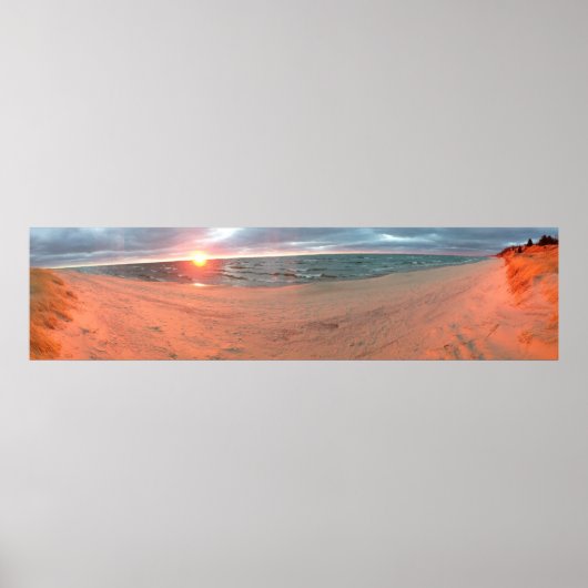 Panoramisch meer Michigan Sunset Poster (Voorkant)