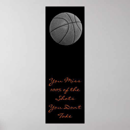 Panoramisch Motivatie Citaat Basketball Poster (Voorkant)