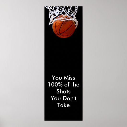 Panoramisch Motivatie Citaat Basketball Poster (Voorkant)