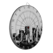 Panoramisch New York City Dartboard Dartbord (Voorkant Links)