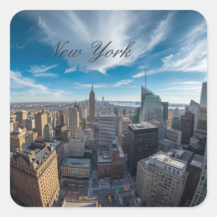 Panoramisch New York City Reis Vierkante Sticker