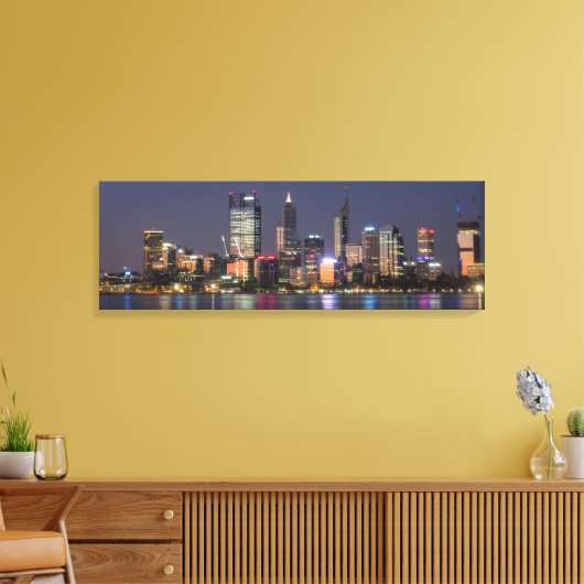 Panoramisch Perth City Skyline Canvas (Insitu (Woonkamer))