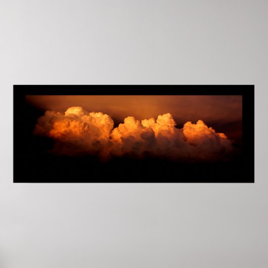 Panoramisch poster, Stormy clouds size 34 x 13,78 Poster (Voorkant)