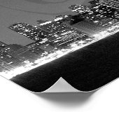 Panoramisch Poster van de Chicago Skyline bij nach (Hoek)