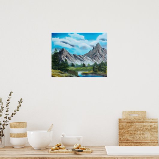 Panoramisch Rocky Mountain Art Poster (Keuken)