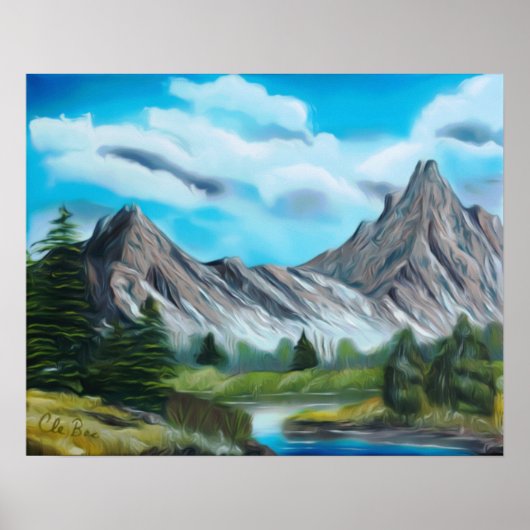 Panoramisch Rocky Mountain Art Poster (Voorkant)