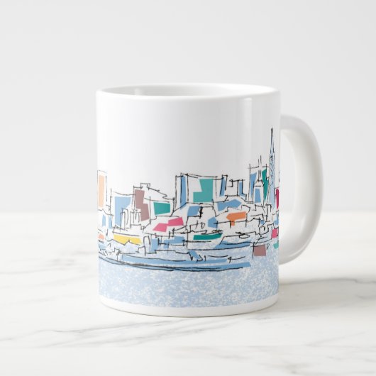 Panoramisch San Franciso, CA Grote Koffiekop (Voorkant rechts)