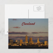 Panoramisch Silhouet Cleveland Briefkaart (Voorkant / Achterkant)