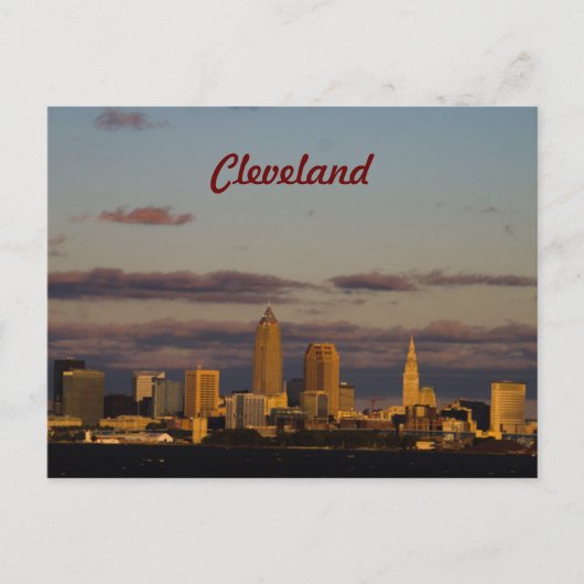 Panoramisch Silhouet Cleveland Briefkaart (Voorkant)