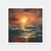 Panoramisch Strand Zonsondergang Golden Natuur Glo Servet (Voorkant)