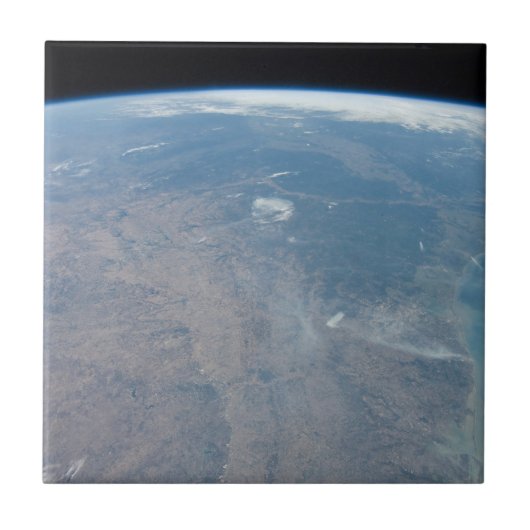 Panoramisch Texas en de Golf van Mexico Tegeltje (Voorkant)