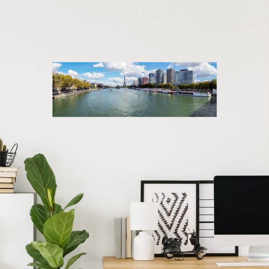 Panoramisch uitzicht Front de Seine - Parijs, Fran Poster (Thuiskantoor)