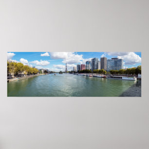 Panoramisch uitzicht Front de Seine - Parijs, Fran Poster
