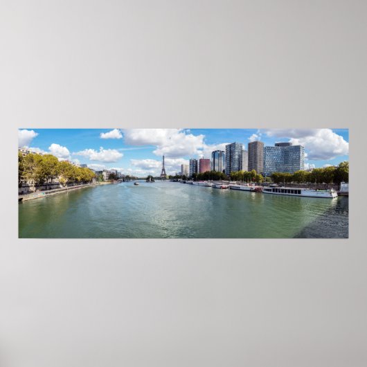 Panoramisch uitzicht Front de Seine - Parijs, Fran Poster (Voorkant)