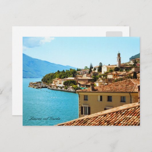 Panoramisch uitzicht Limone Lake Garda Italië Briefkaart (Voorkant / Achterkant)