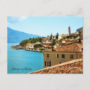 Panoramisch uitzicht Limone Lake Garda Italië Briefkaart