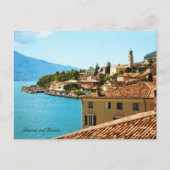 Panoramisch uitzicht Limone Lake Garda Italië Briefkaart (Voorkant)
