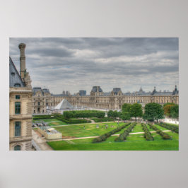 Panoramisch uitzicht Musee du Louvre Poster